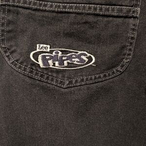 VTG 90's Lee Pipes Black Wide Leg Jeans